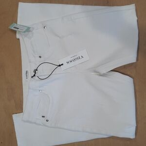 Vigoss Frankie Slim Straight White Stretch Jeans Size 27 NWT